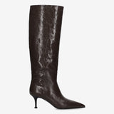 Leather Tall Boots Brown
