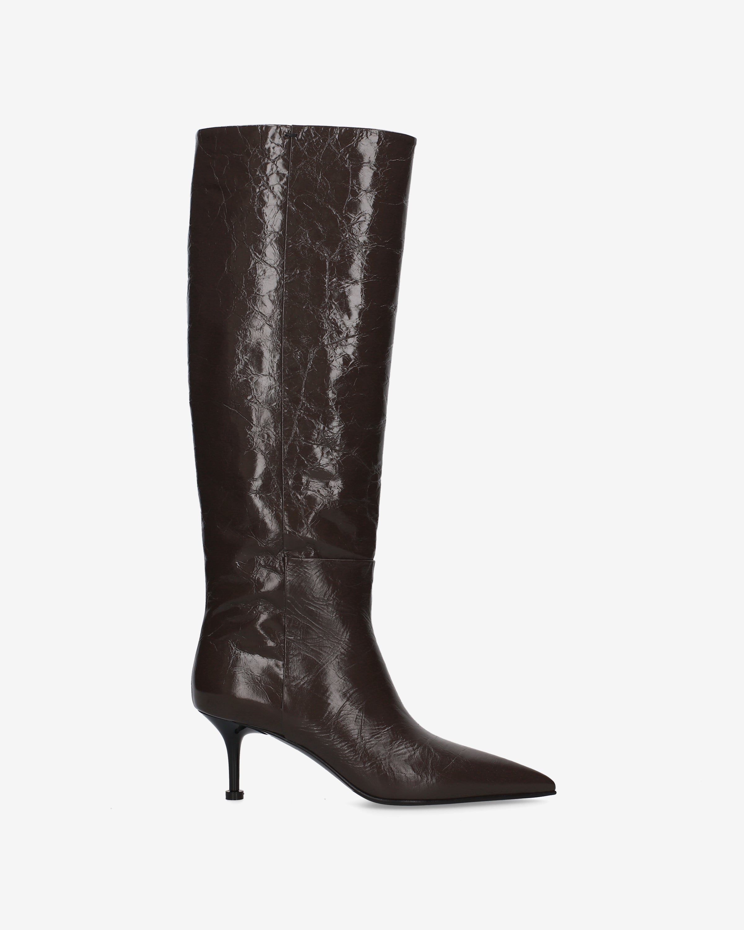 Leather Tall Boots Brown