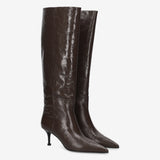 Leather Tall Boots Brown