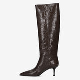 Leather Tall Boots Brown