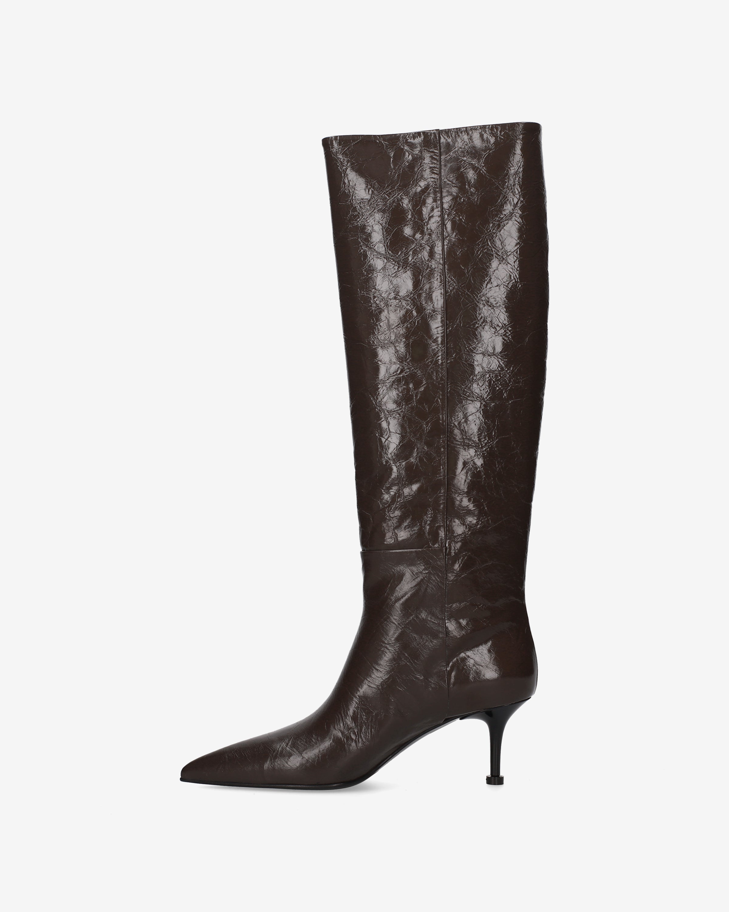 Leather Tall Boots Brown