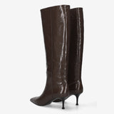 Leather Tall Boots Brown