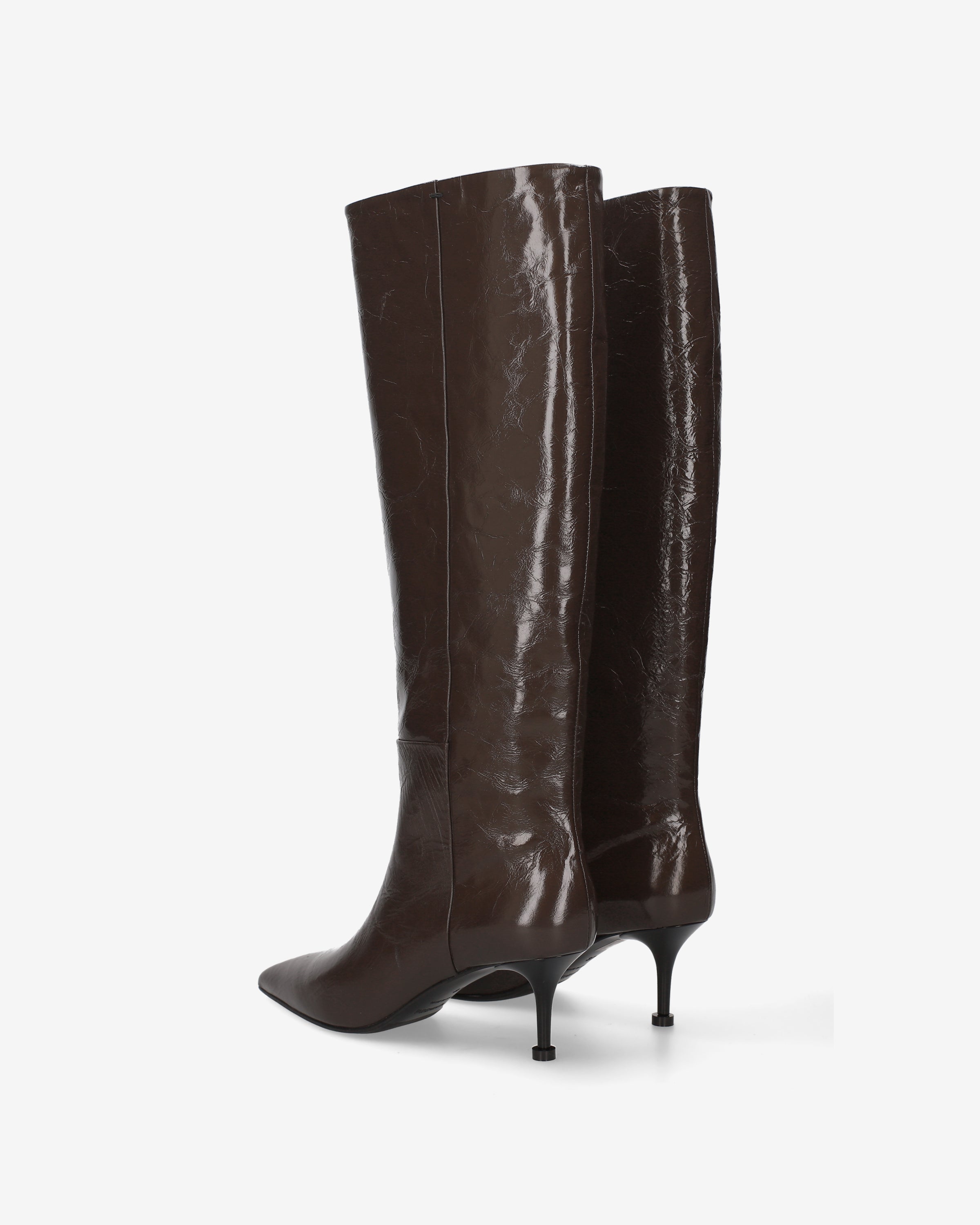 Leather Tall Boots Brown