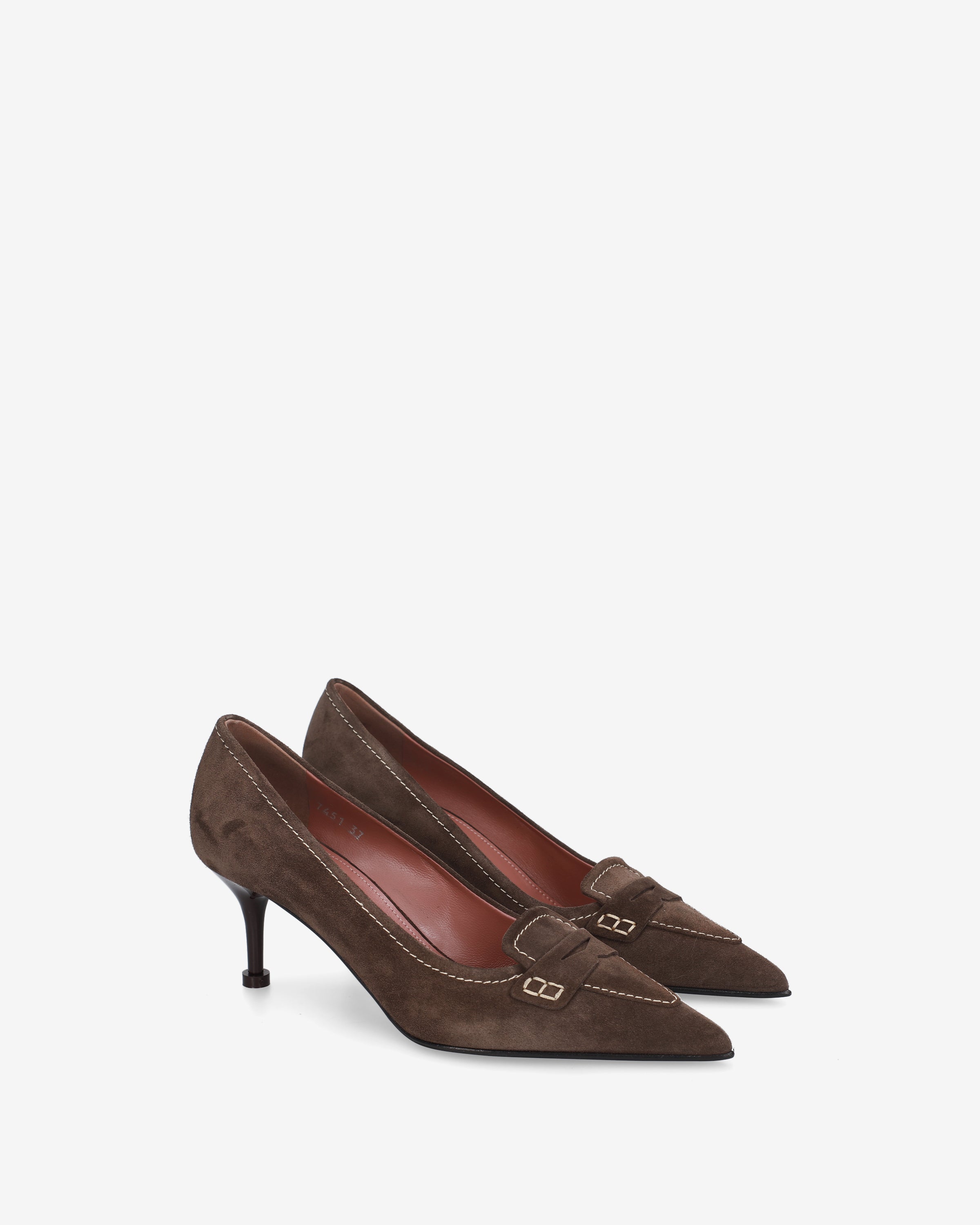 Suede Pumps with Horsebit Detail Mocha - Premiata