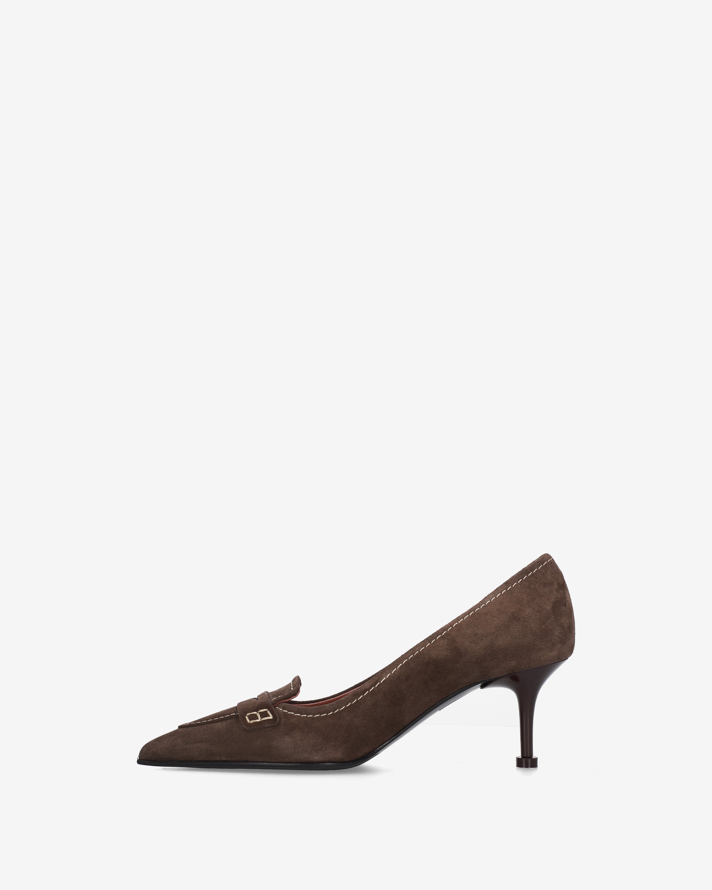 Suede Pumps with Horsebit Detail Mocha - Premiata