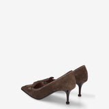 Suede Pumps with Horsebit Detail Mocha - Premiata