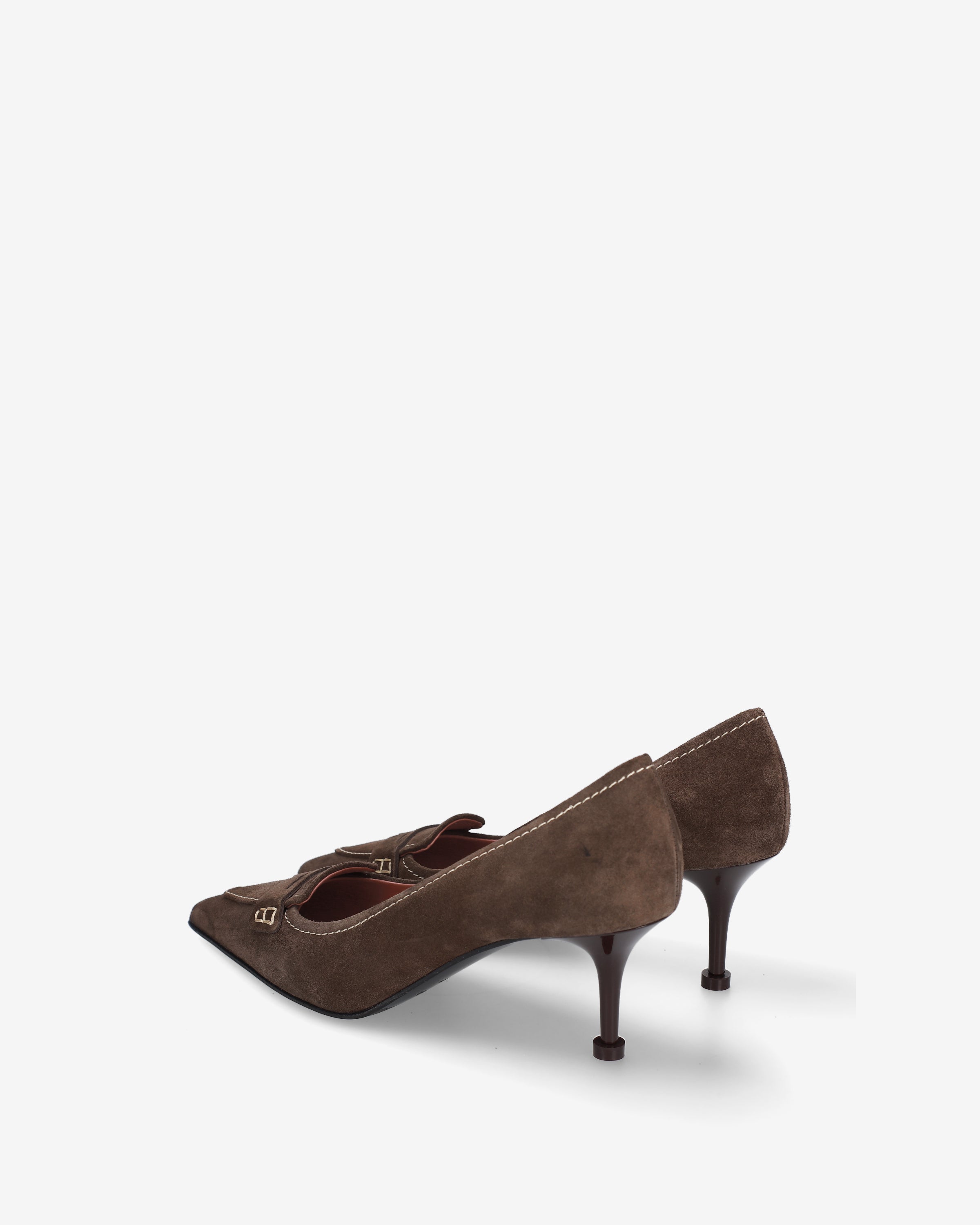 Suede Pumps with Horsebit Detail Mocha - Premiata