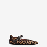 Pony Hair Mary Jane Ballet Flats Leopard