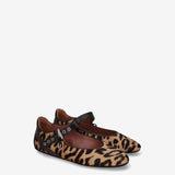 Pony Hair Mary Jane Ballet Flats Leopard