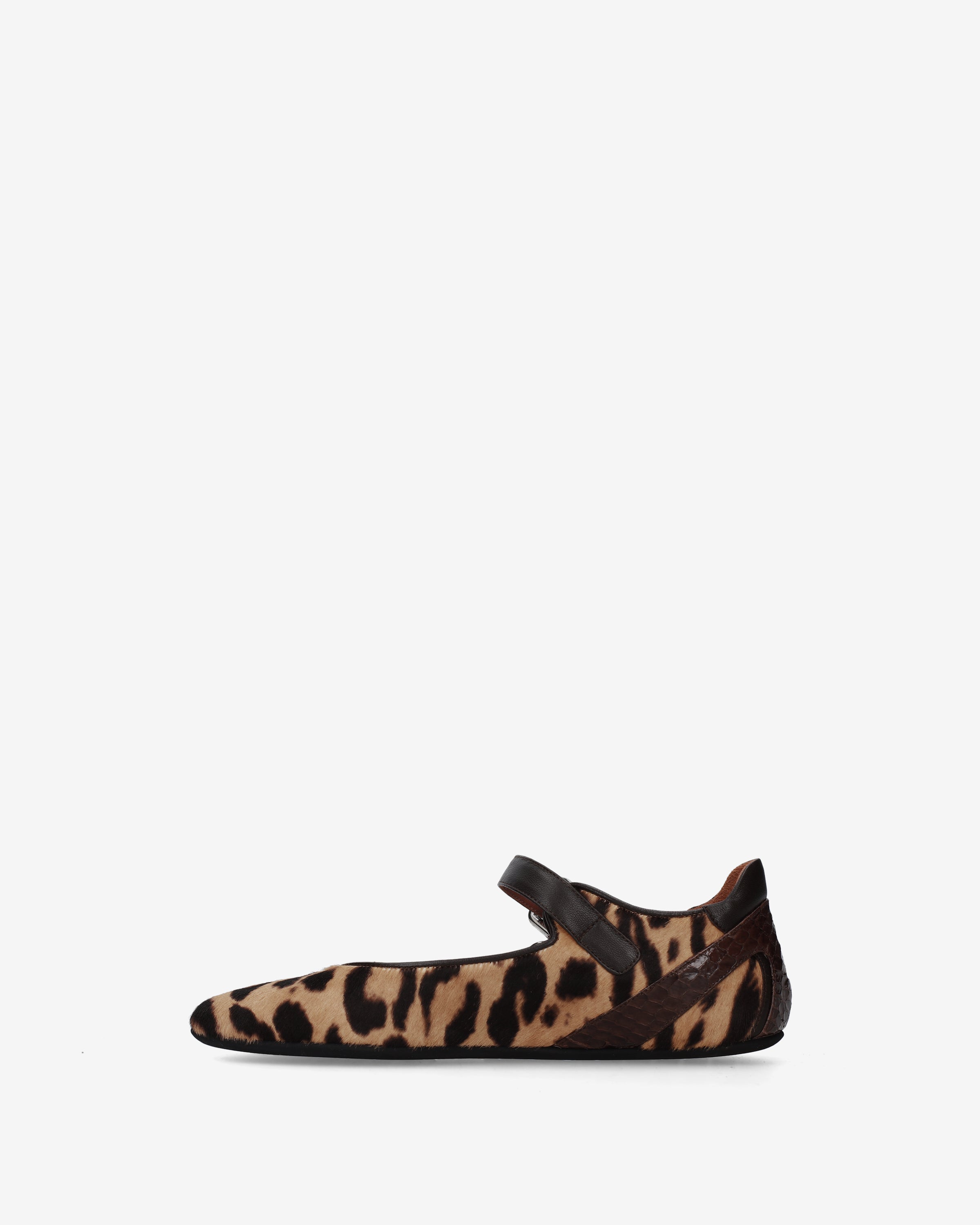 Pony Hair Mary Jane Ballet Flats Leopard