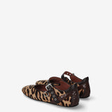 Pony Hair Mary Jane Ballet Flats Leopard