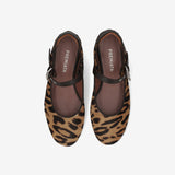 Pony Hair Mary Jane Ballet Flats Leopard