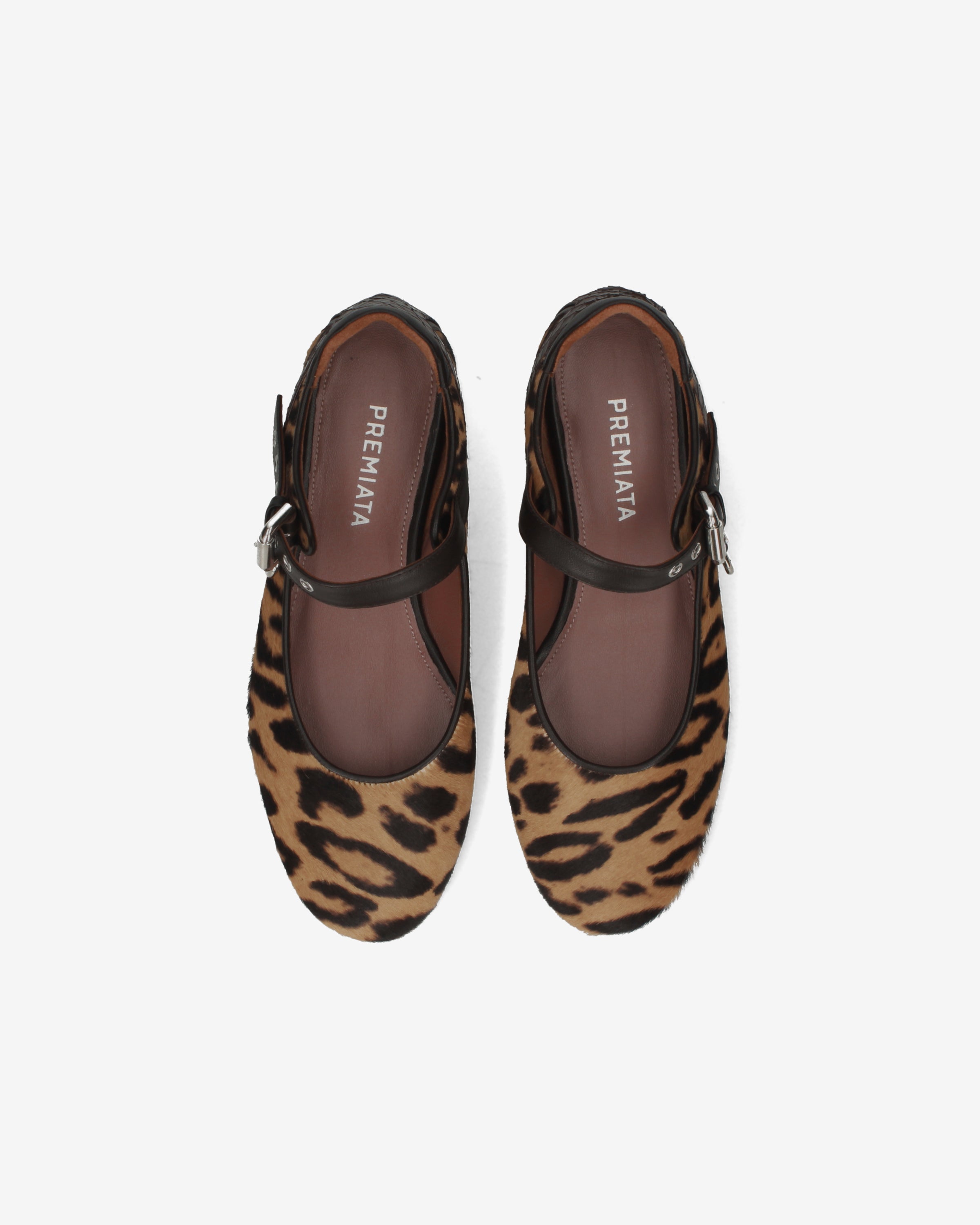 Pony Hair Mary Jane Ballet Flats Leopard