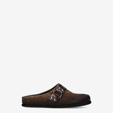 Suede Sabot Mules Mud