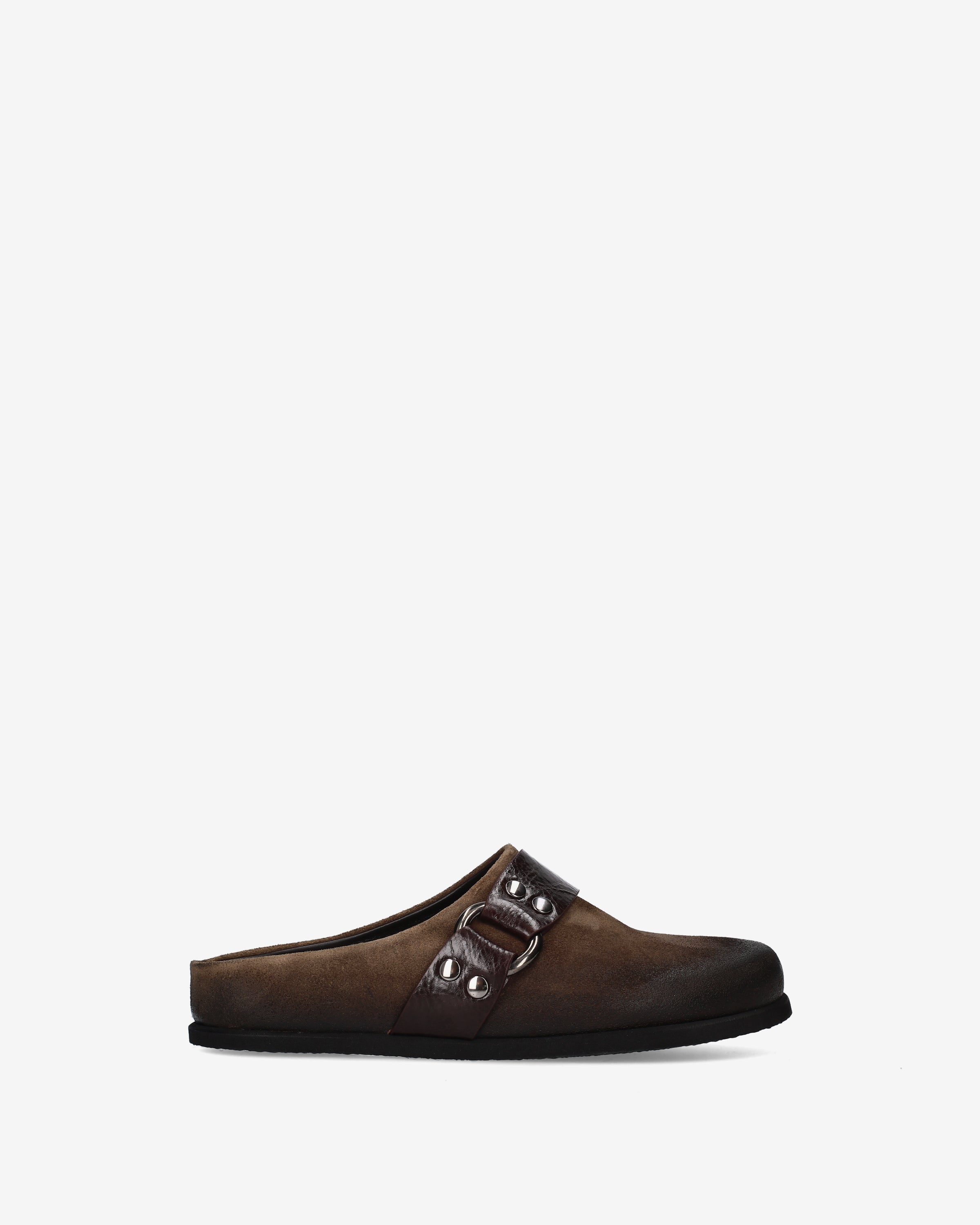 Suede Sabot Mules Mud