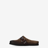 Suede Sabot Mules Mud