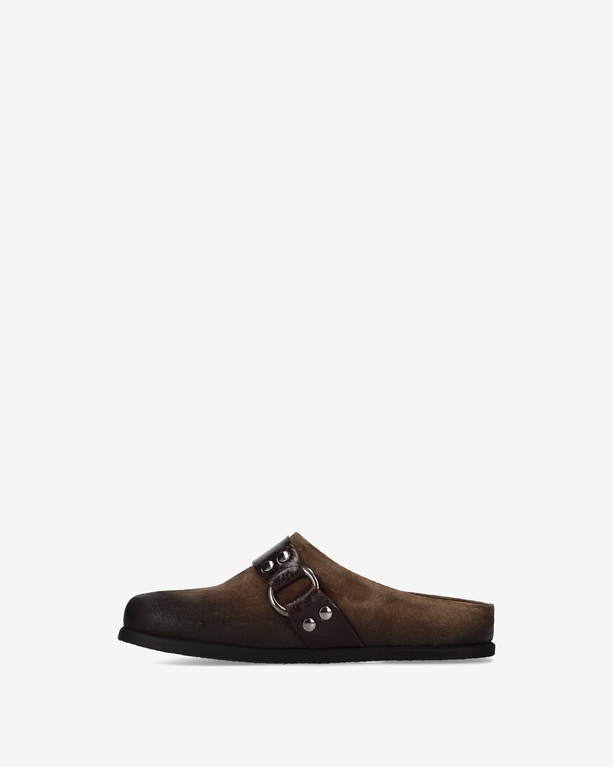 Suede Sabot Mules Mud