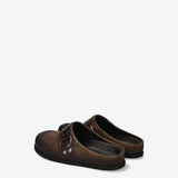 Suede Sabot Mules Mud