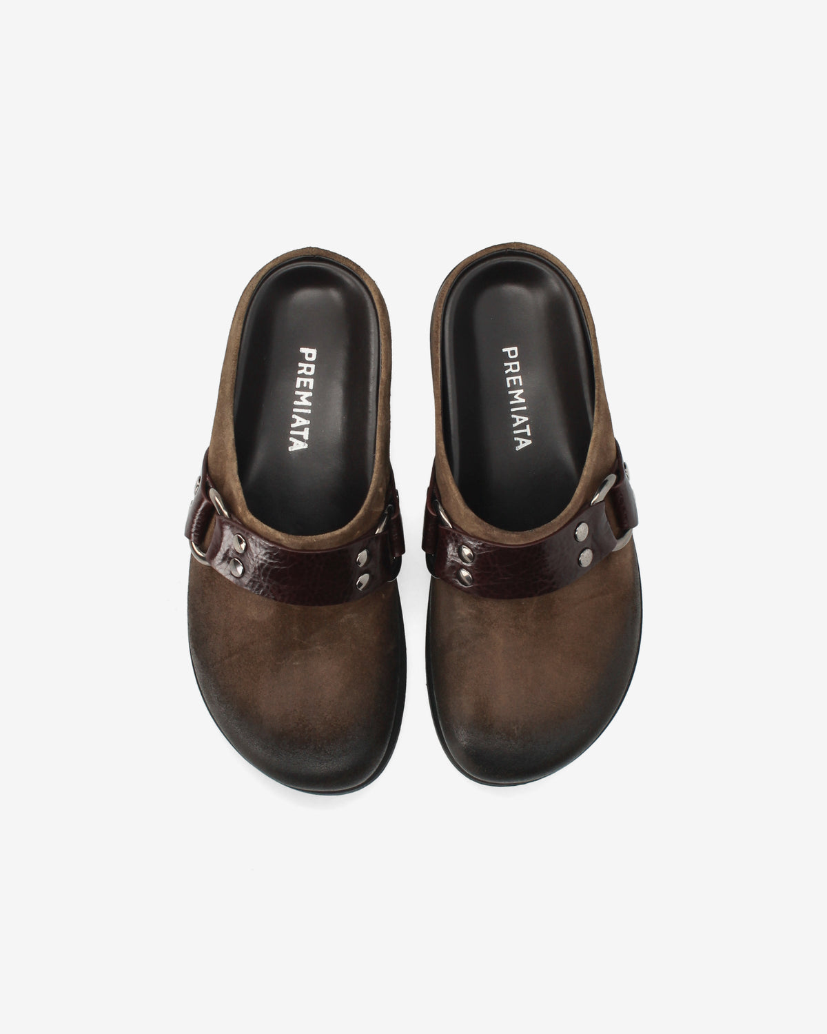 Suede Sabot Mules Mud