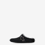 Hair-On Fur Mules Black