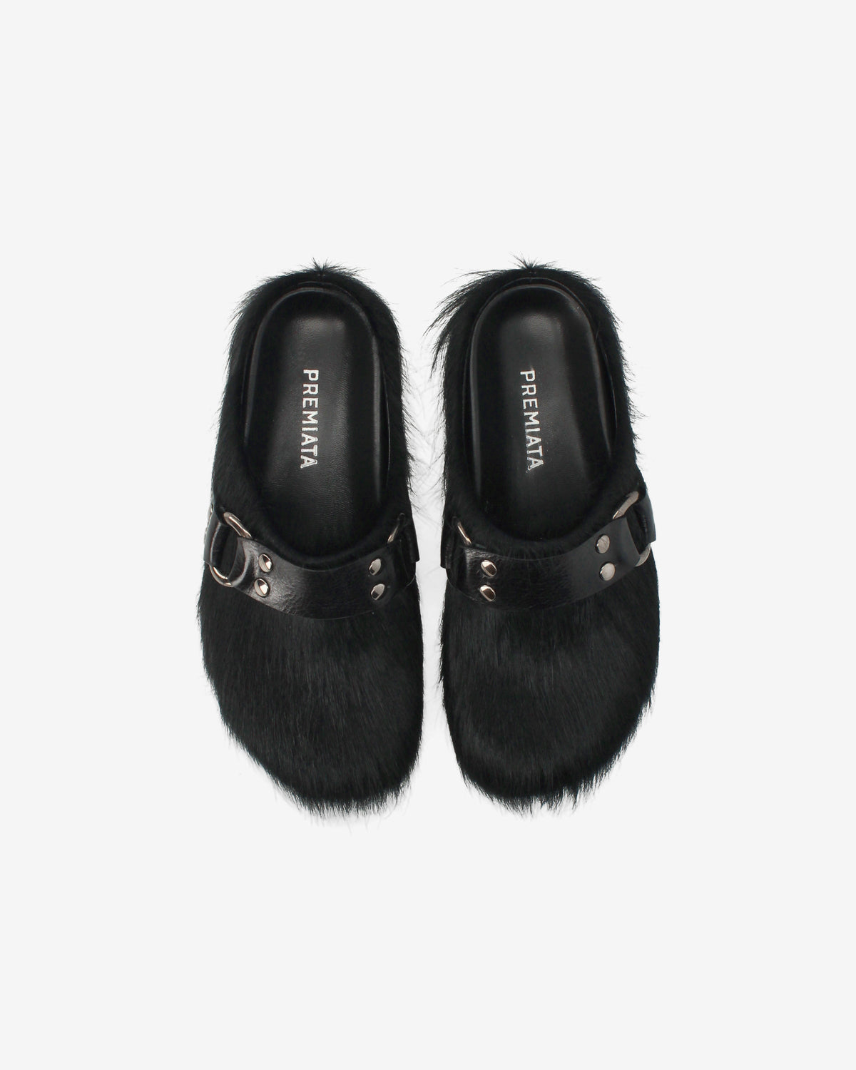 Hair-On Fur Mules Black