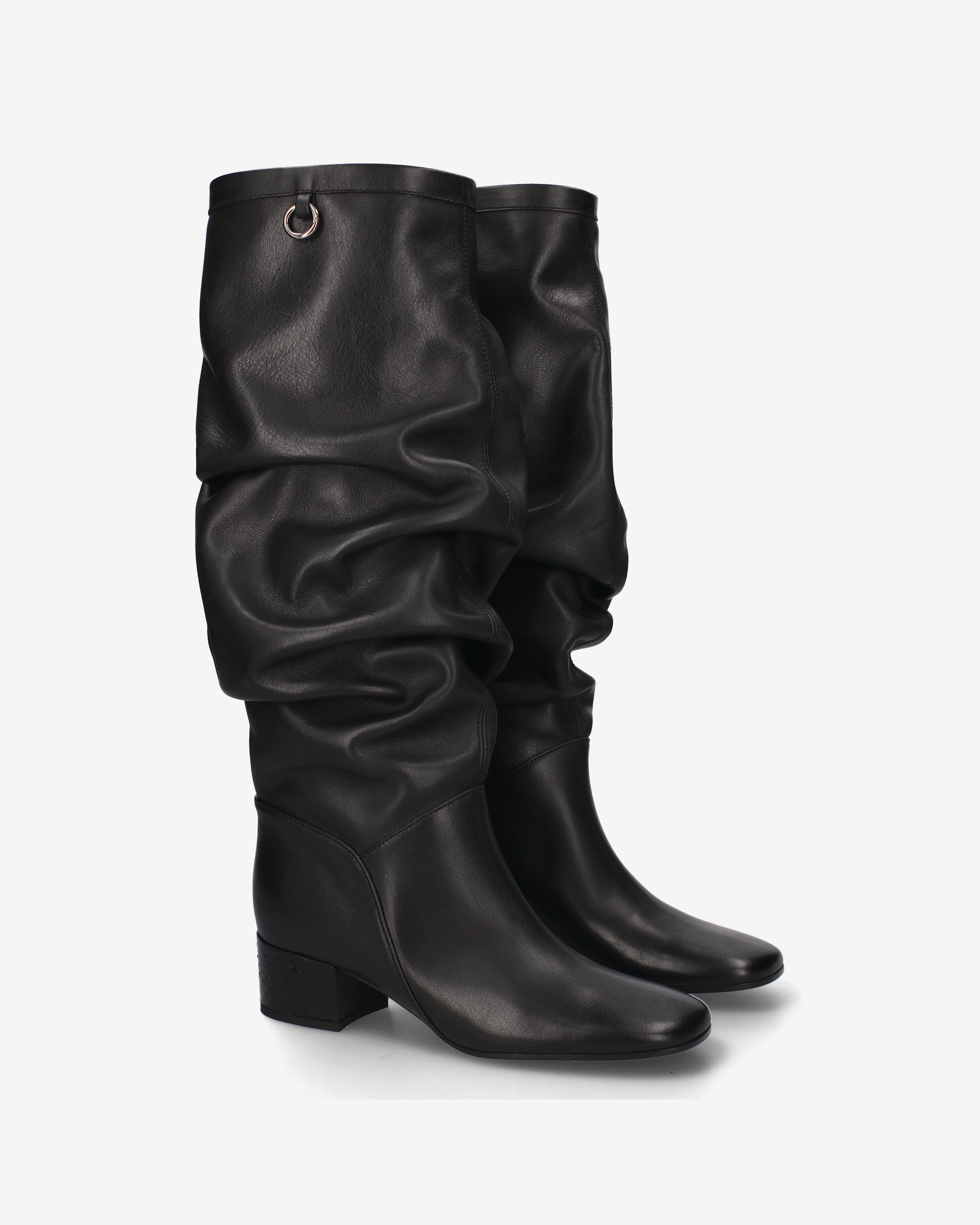 Slouchy Leather Boots Black - Premiata