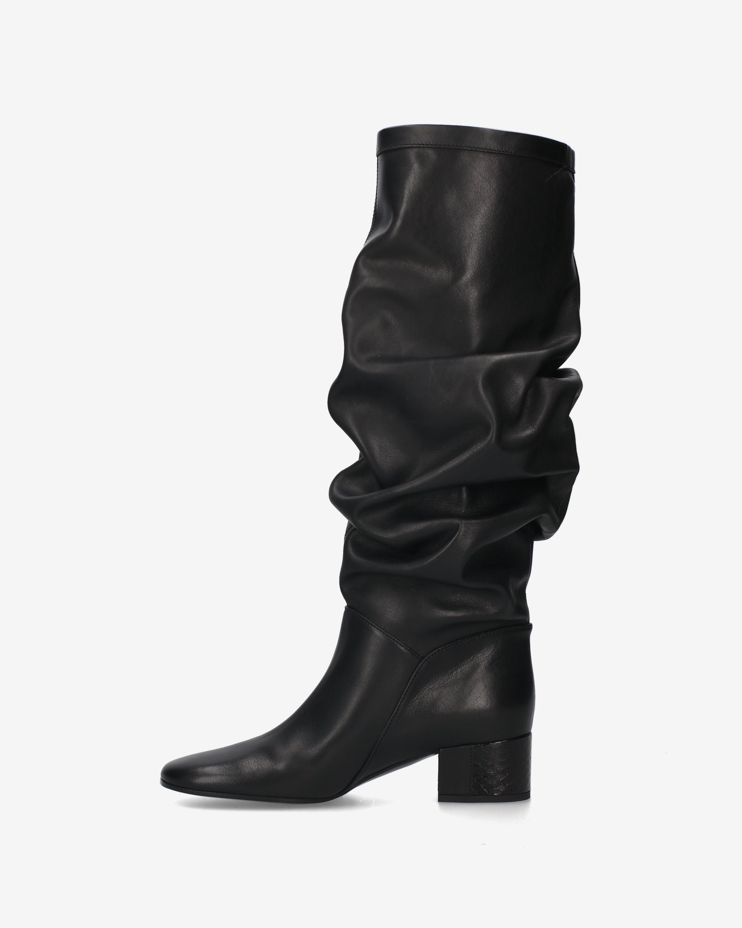 Slouchy Leather Boots Black - Premiata