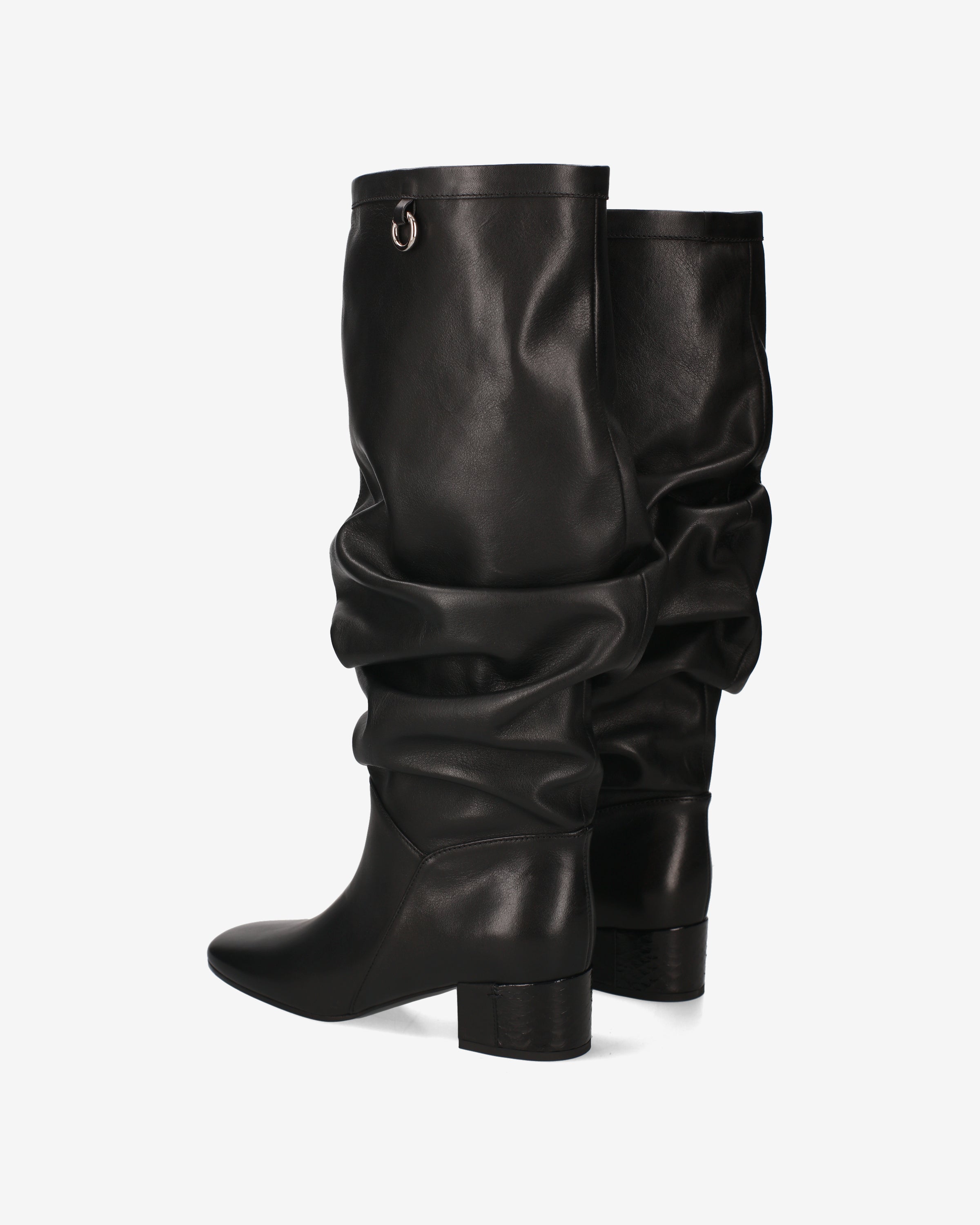 Slouchy Leather Boots Black - Premiata