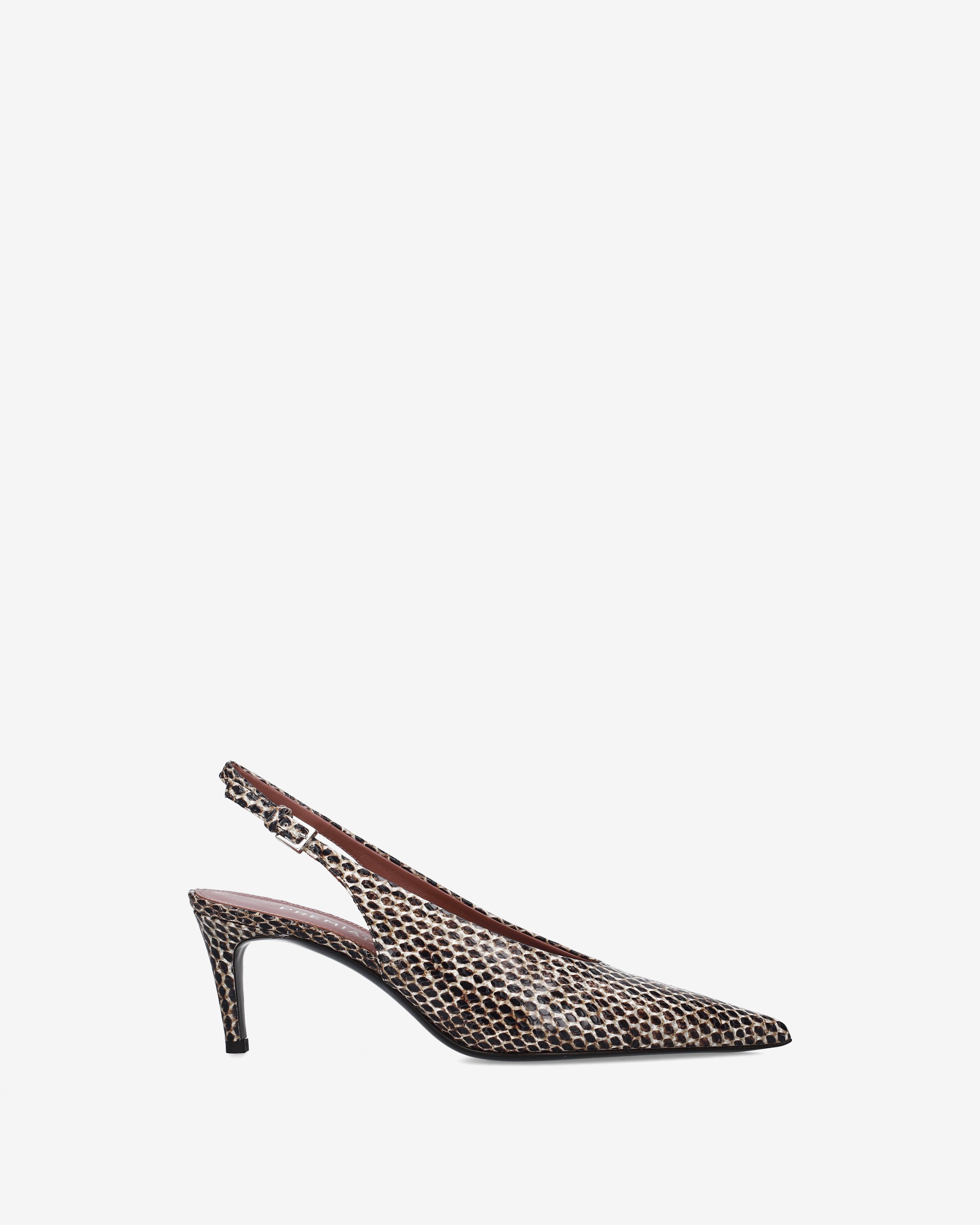 Python-Print Slingback Pumps Natural