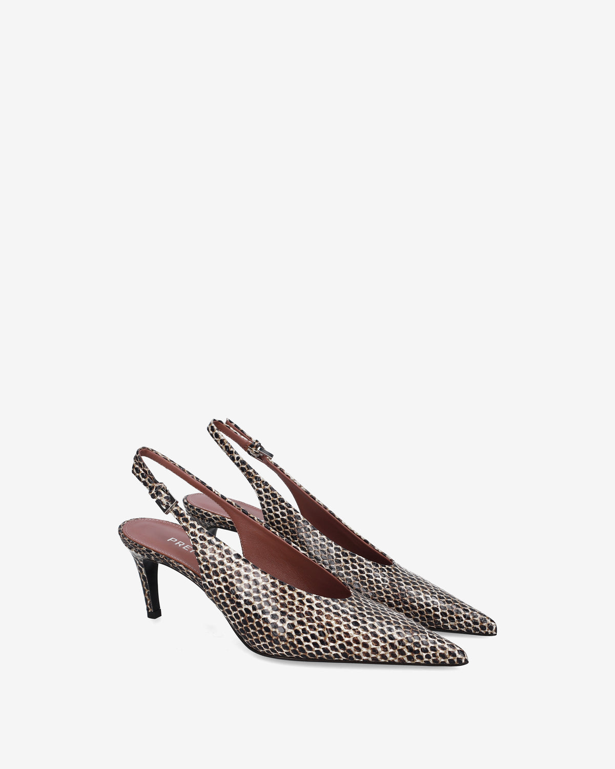 Python-Print Slingback Pumps Natural
