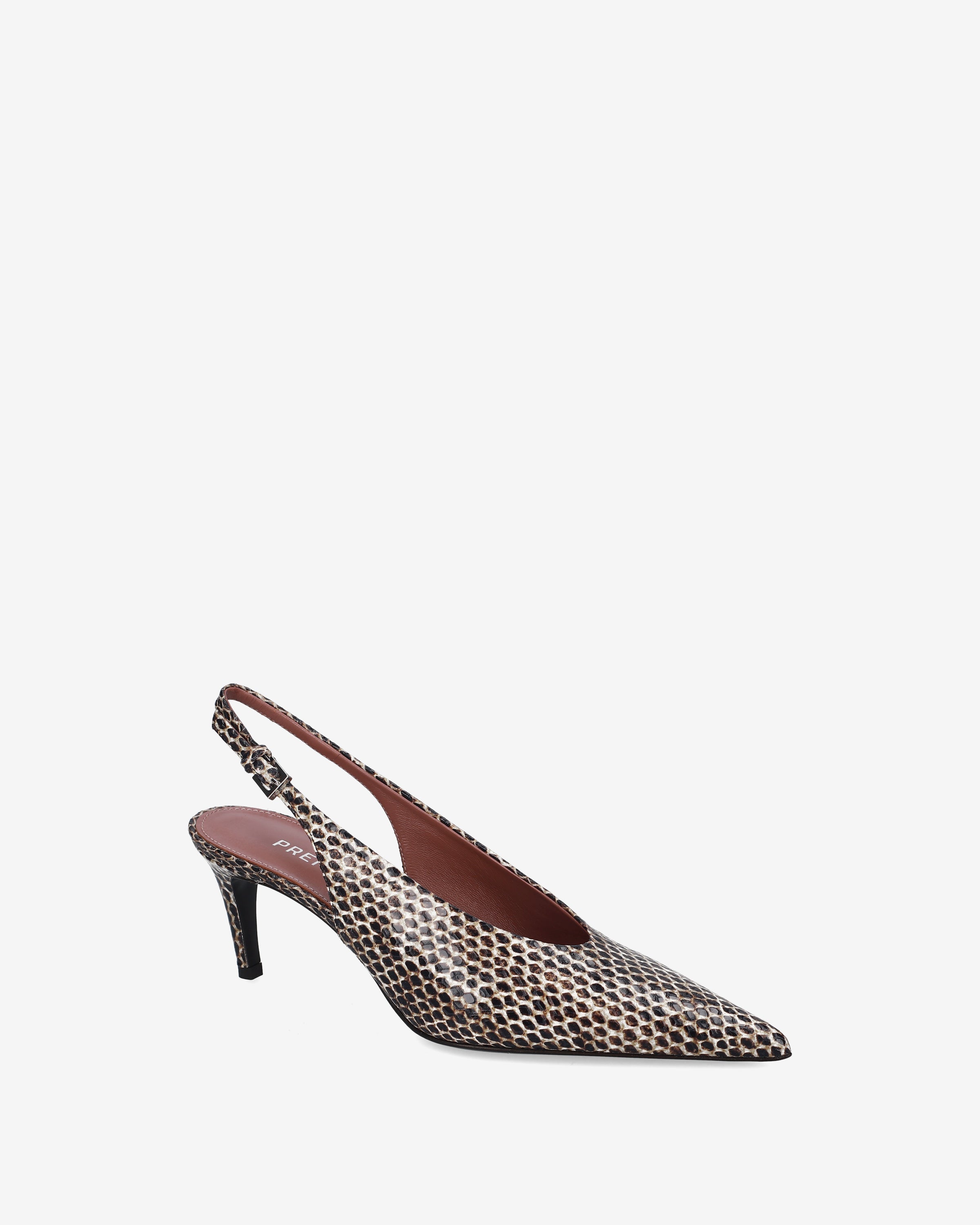 Python-Print Slingback Pumps Natural