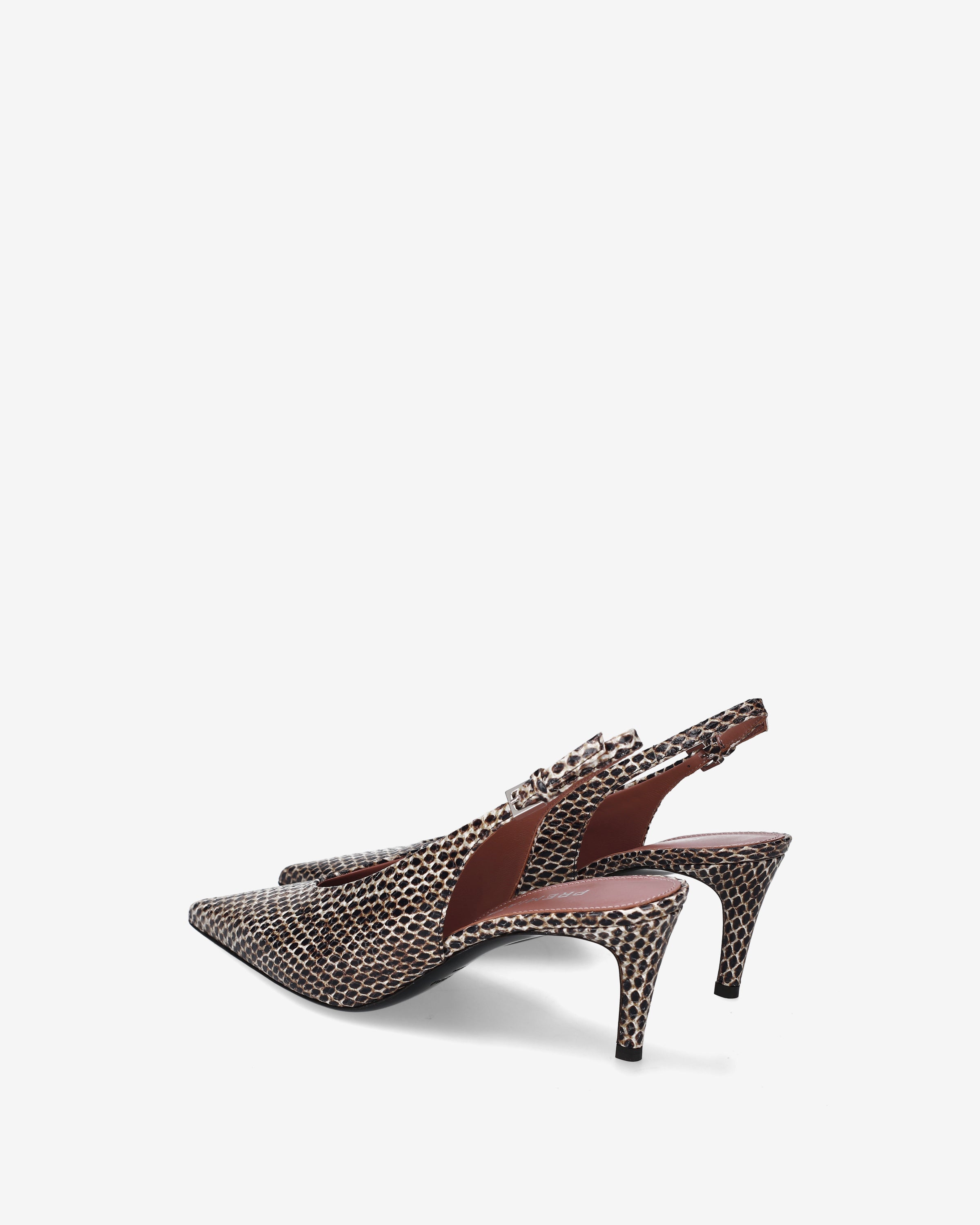 Python-Print Slingback Pumps Natural