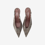 Python-Print Slingback Pumps Natural