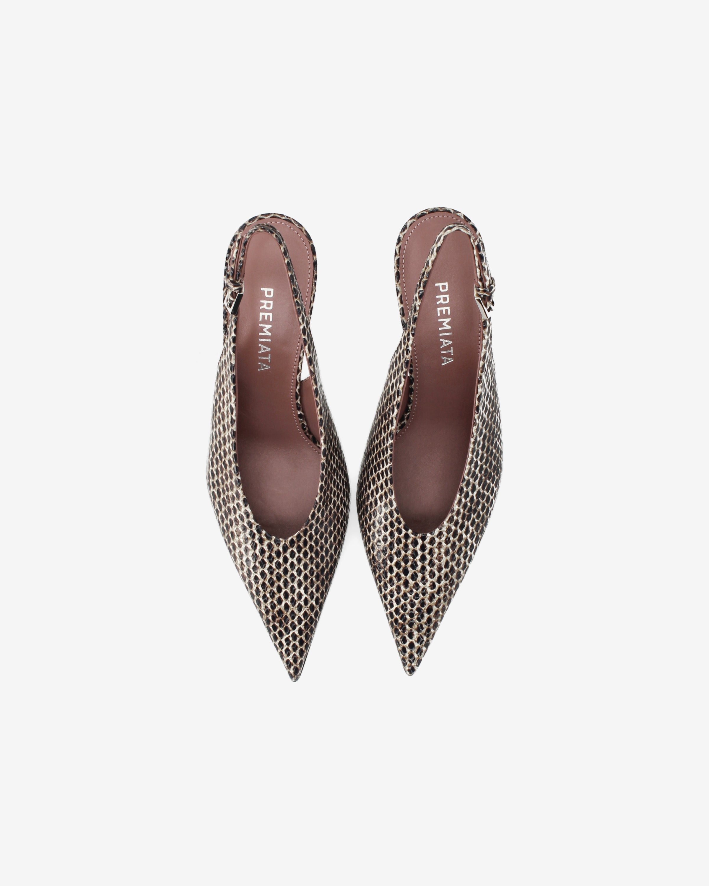 Python-Print Slingback Pumps Natural