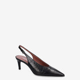 Leather Slingback Pumps Black - Premiata