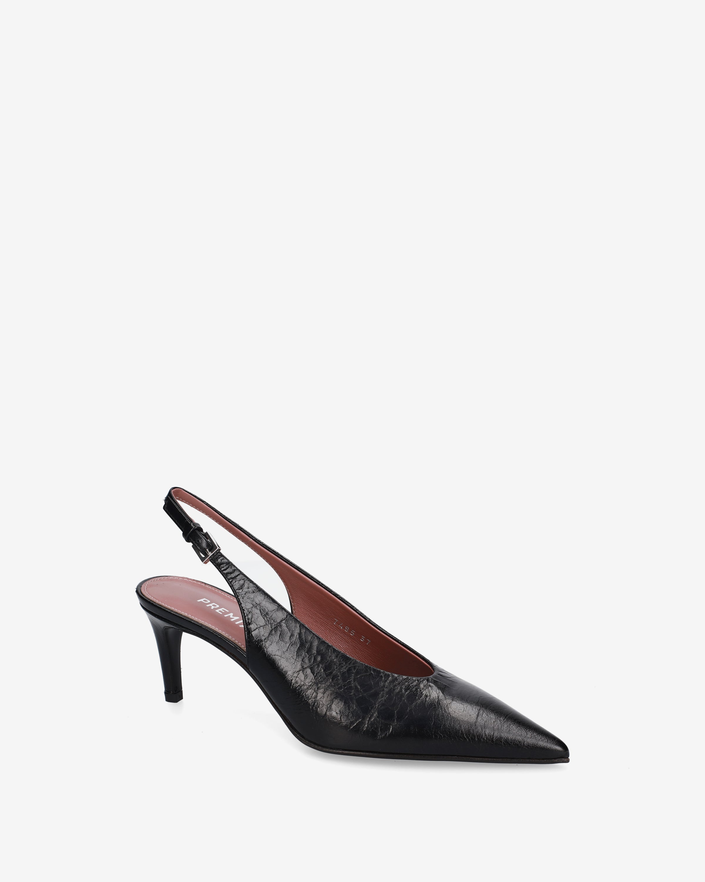 Leather Slingback Pumps Black - Premiata