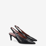 Leather Slingback Pumps Black - Premiata