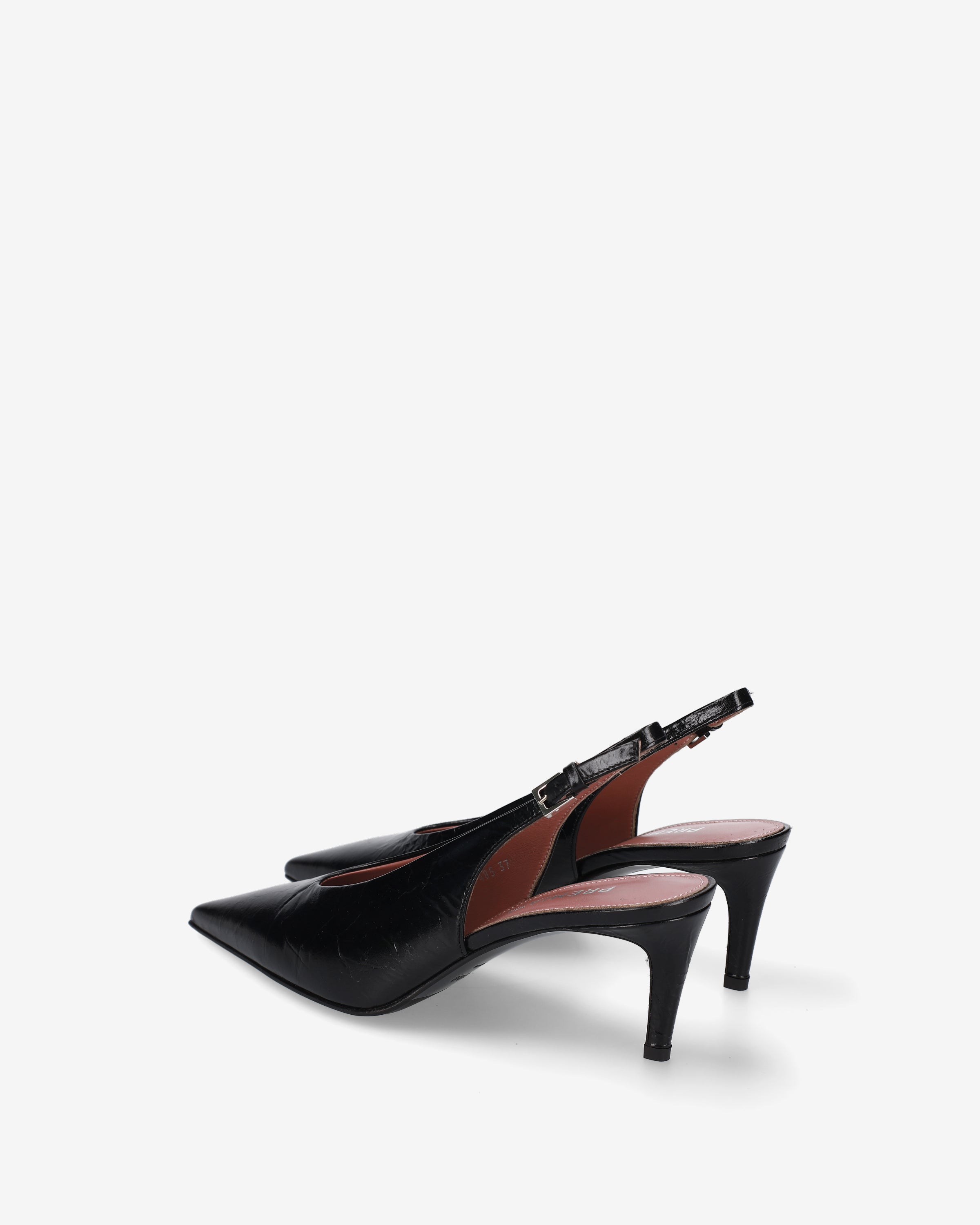 Leather Slingback Pumps Black - Premiata