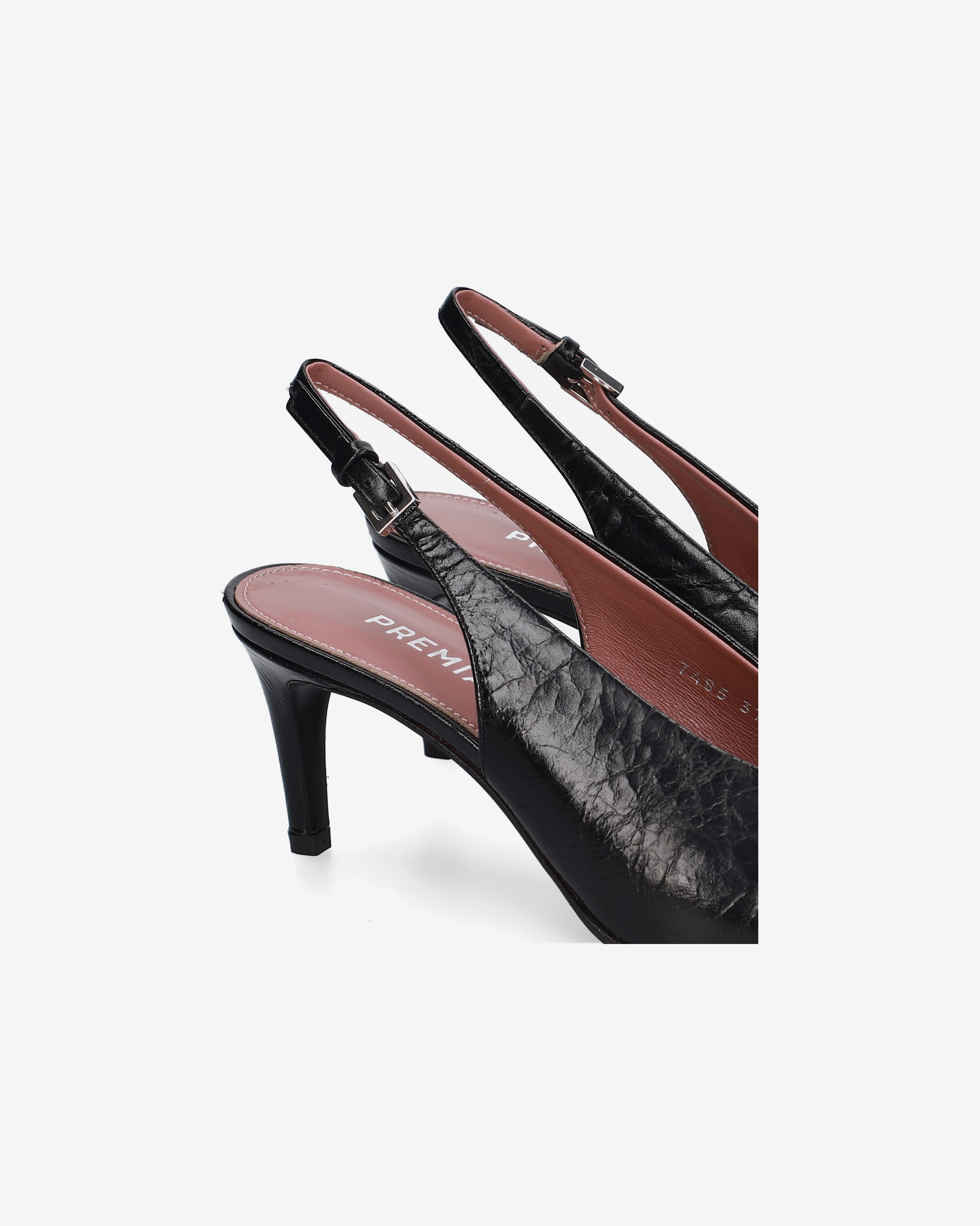 Leather Slingback Pumps Black - Premiata