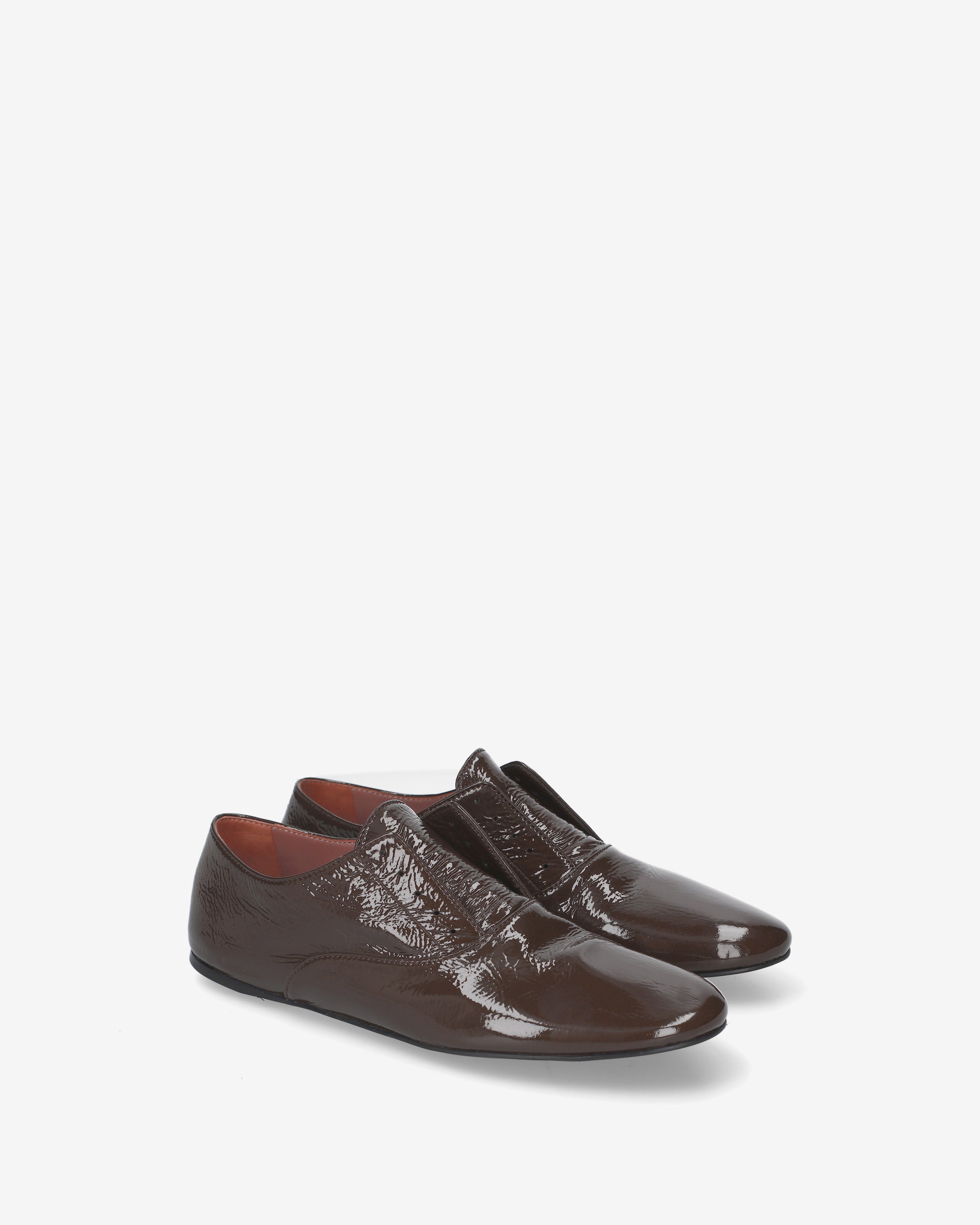 Patent Leather Loafers Brown