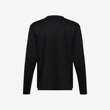 Black Long-Sleeve Cotton T-Shirt with Pocket