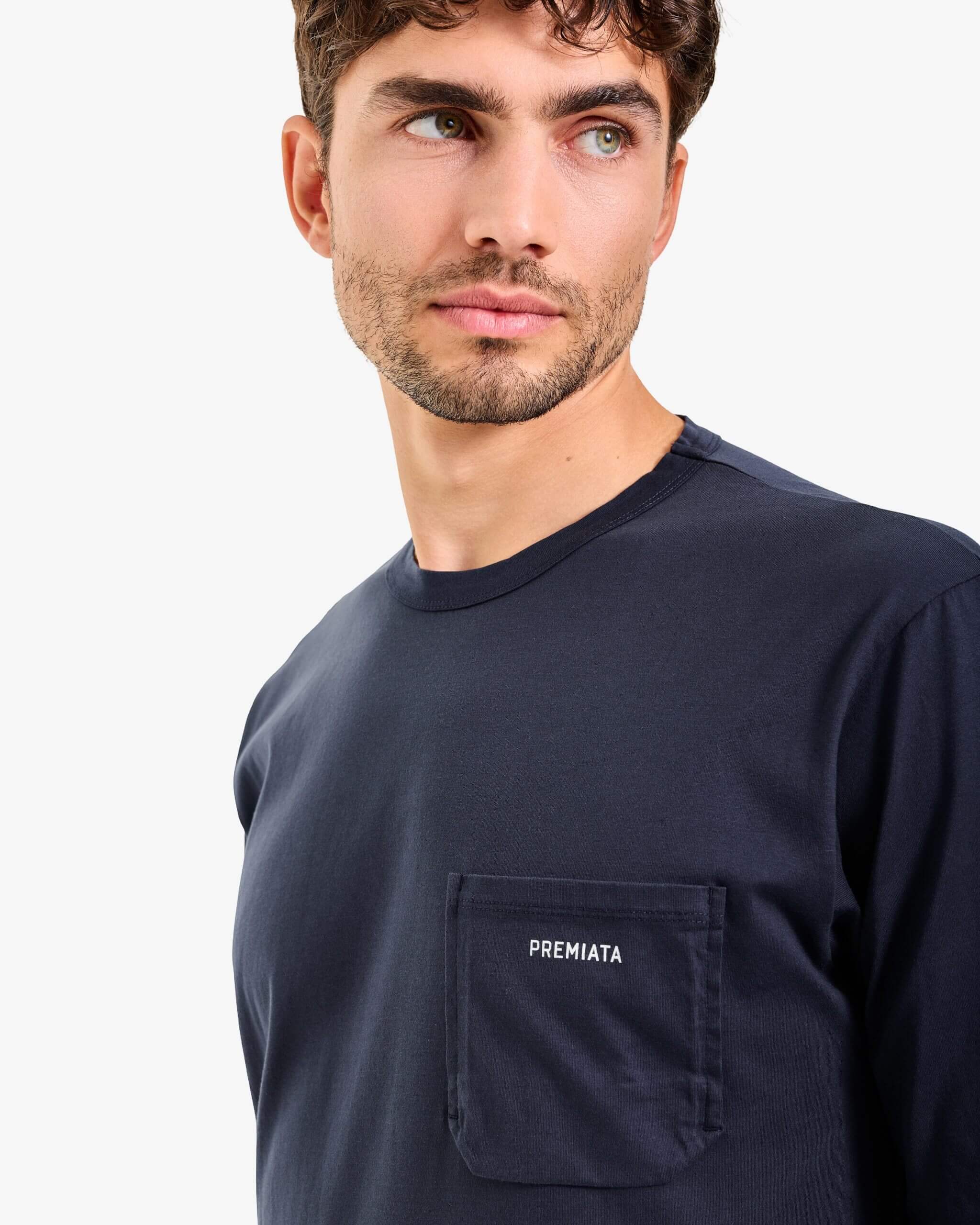 Pocket Long-Sleeve T-Shirt Blue - Premiata