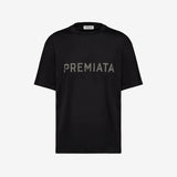Black Cotton Logo Print T-Shirt