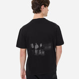 Black Cotton Logo Print T-Shirt