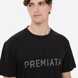 Black Cotton Logo Print T-Shirt