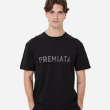 Black Cotton Logo Print T-Shirt