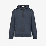 Blue Cotton Zip-Up Hoodie