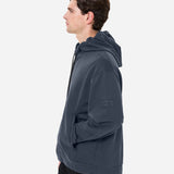 Blue Cotton Zip-Up Hoodie