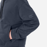 Blue Cotton Zip-Up Hoodie