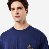 Cotton T-Shirt with Logo Dark Blue